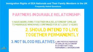 Extended Family Member of EEA Nationals in the UK, Partners ina Durable Relationship